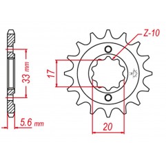 GROSSKOPF PROMOCJA ZĘBATKA PRZEDNIA 430 15 KAWASAKI KXF 250`04-'05, SUZUKI RMZ 250 '04'-06 (+2) (JTF430.15)