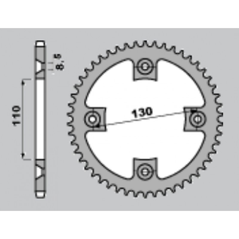 GROSSKOPF PROMOCJA ZĘBATKA TYLNA ALUMINIOWA 4306 50 HONDA CR 85 '03-'07, CRF 150 '07-'22 KOLOR CZARNY