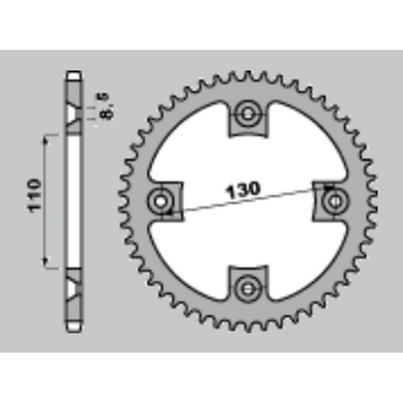 JR ZĘBATKA TYLNA ALUMINIOWA (ANODOWANA) 4306 56 CZERWONA HONDA CR80/85