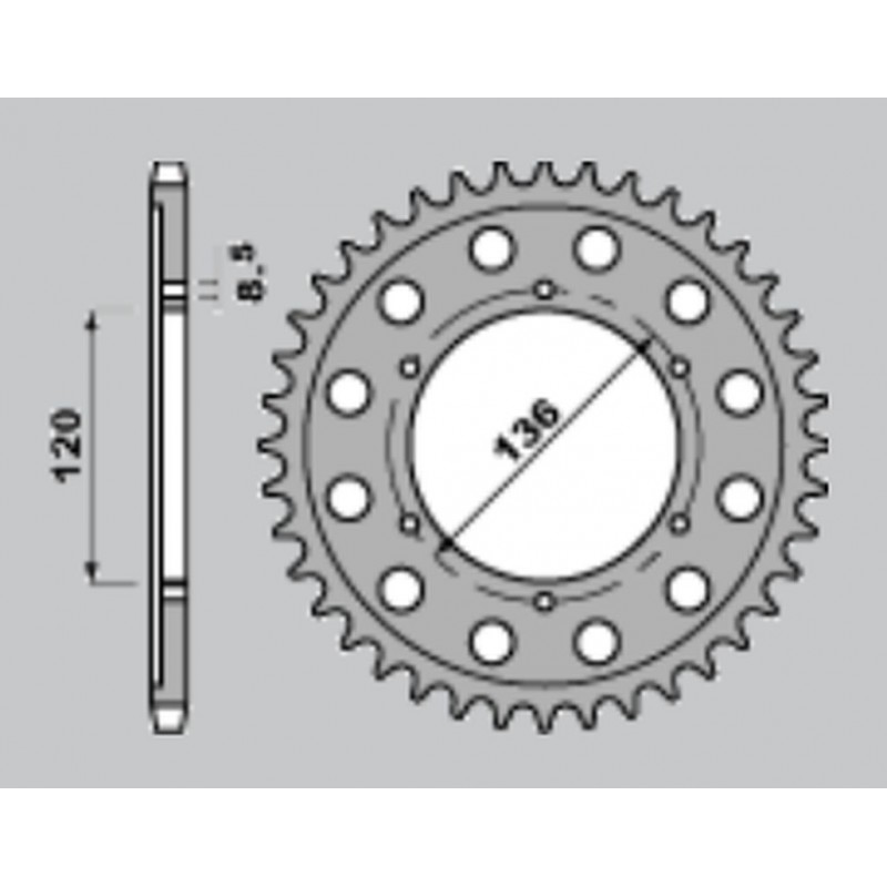 JR ZĘBATKA TYLNA 4324 51 YAMAHA TZR 125 RR '96-'00, TZR 80R '96