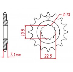 GROSSKOPF PROMOCJA ZĘBATKA PRZEDNIA 434 15 SUZUKI GN 250 '82-'99, GZ 250 '99-'11, TY 250 X '98-'19 (JTF434.15)