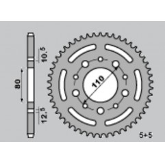 JR ZĘBATKA TYLNA 4350 36 HONDA CB 450 S '86-'89, CB 500 '94-'03, XBR 500 '85-'91, VT 600 '88-'89 (JTR1332.36)