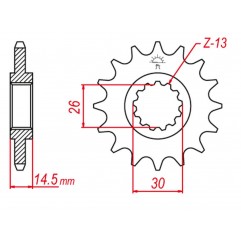 GROSSKOPF PROMOCJA ZĘBATKA TYLNA 4350 45 HONDA XRV 750 AFRICA TWIN '93-'03 (JTR1332.45)