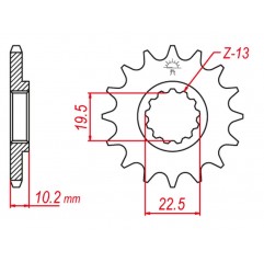 GROSSKOPF PROMOCJA ZĘBATKA PRZEDNIA 435 13 SUZUKI RM 250 '87-'12, DR 250 '90-'93 (JTF432.13)