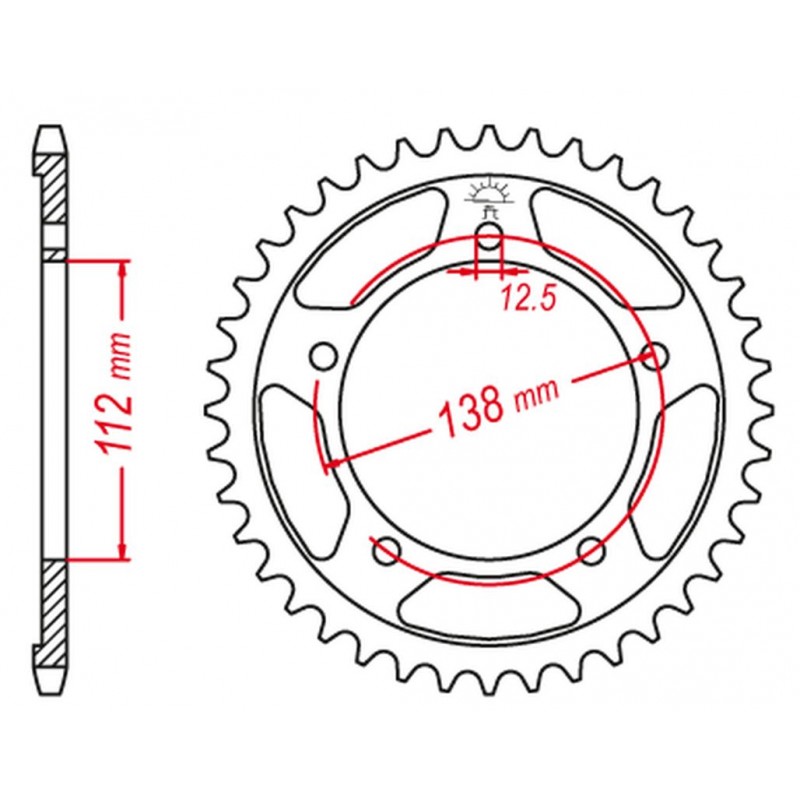 GROSSKOPF PROMOCJA ZĘBATKA TYLNA UTWARDZANA 4357 44 C45 HONDA CBR 600F '99-'00 (JTR1304.44)