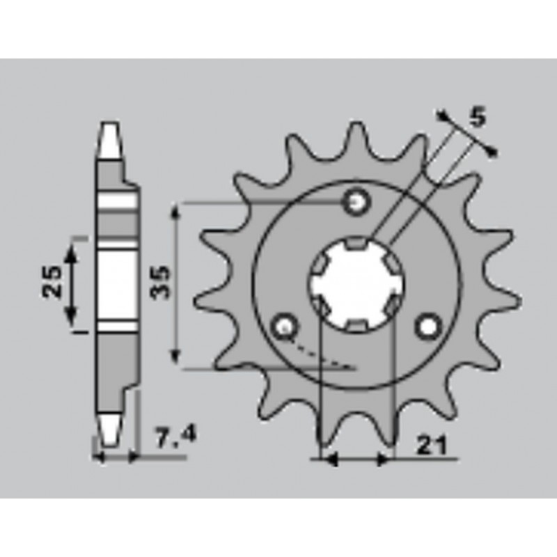 JR ZĘBATKA PRZEDNIA 437 14 SUZUKI DR 600/650 (JTF437.14)