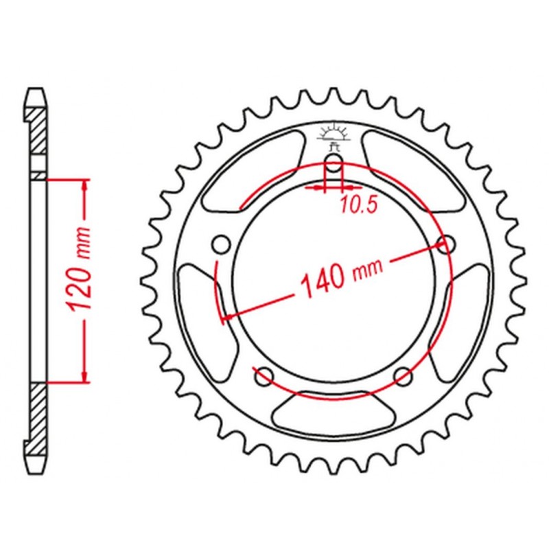 GROSSKOPF PROMOCJA ZĘBATKA TYLNA ULTRALIGHT UTWARDZANA 4398 53 C45 SUZUKI GSX-R 600/750/1000 STUNT (JTR1792.53)