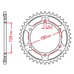 GROSSKOPF PROMOCJA ZĘBATKA TYLNA ULTRALIGHT UTWARDZANA 4405 46 C45 HONDA CBR 600F SPORT '01-'02, CBR 600 F4I '01-'06 (JTR1307.46