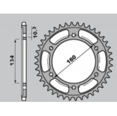 JR ZĘBATKA TYLNA 4405 46 HONDA CBR 600 F SPORT '01-'03 (130746JT)