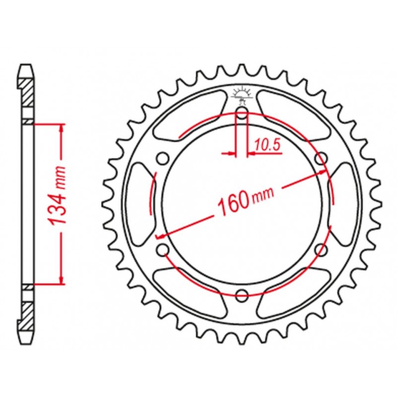 GROSSKOPF PROMOCJA ZĘBATKA TYLNA ULTRALIGHT UTWARDZANA 4405 53 C45 HONDA CBR 600F SPORT '01-'02, CBR 600 F4I '01-'06 STUNT (JTR1