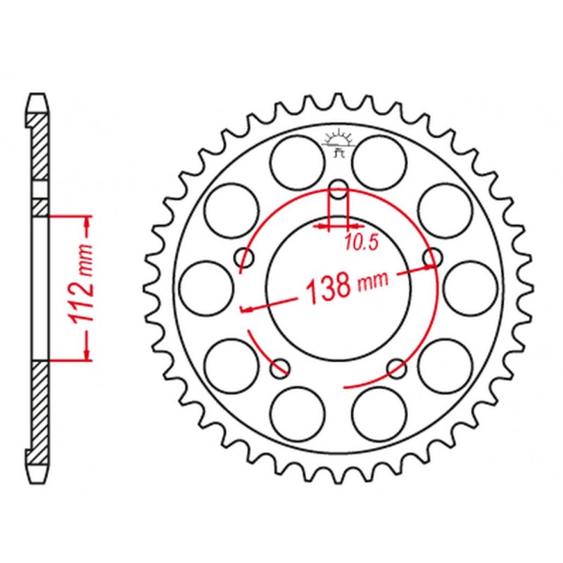 GROSSKOPF PROMOCJA ZĘBATKA TYLNA 4448 48 YAMAHA YZF-R6 '99-'02 KONWERSJA NA ŁAŃCUCH 530 (JTR1871.48)