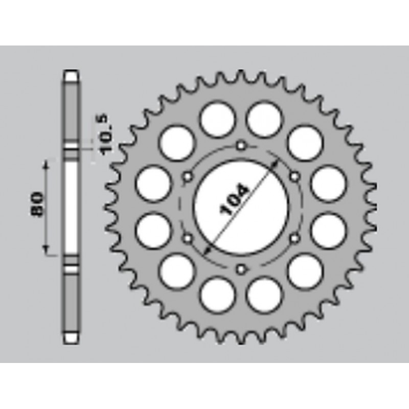 JR WYPRZEDAŻ ZĘBATKA TYLNA 488 42 KAWASAKI ZRX 1200 R/S 01-06, ZXR 750 91-92 (48842JT) (ŁAŃC. 530)