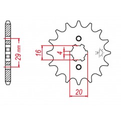 GROSSKOPF PROMOCJA ZĘBATKA PRZEDNIA 514 13 KAWASAKI KX125 '84-'93 (JTF422.13)