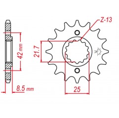 GROSSKOPF PROMOCJA ZĘBATKA PRZEDNIA 523 14 KAWASAKI EL250/EX250/KLX250/GPZ250/GPX250 (JTF516.14)
