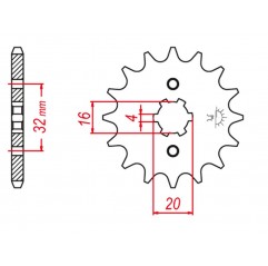 GROSSKOPF PROMOCJA ZĘBATKA PRZEDNIA 554 15 / 2182 15 YAMAHA WR 125R/X '09-'15, YZF 125R '09-'20, MT 125 '15-'20 (-1), DT 80LC '8