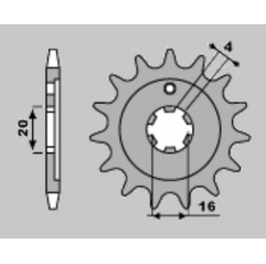 JR ZĘBATKA PRZEDNIA 555 14 YAMAHA DT 80 LC1/LC2 '83-'95