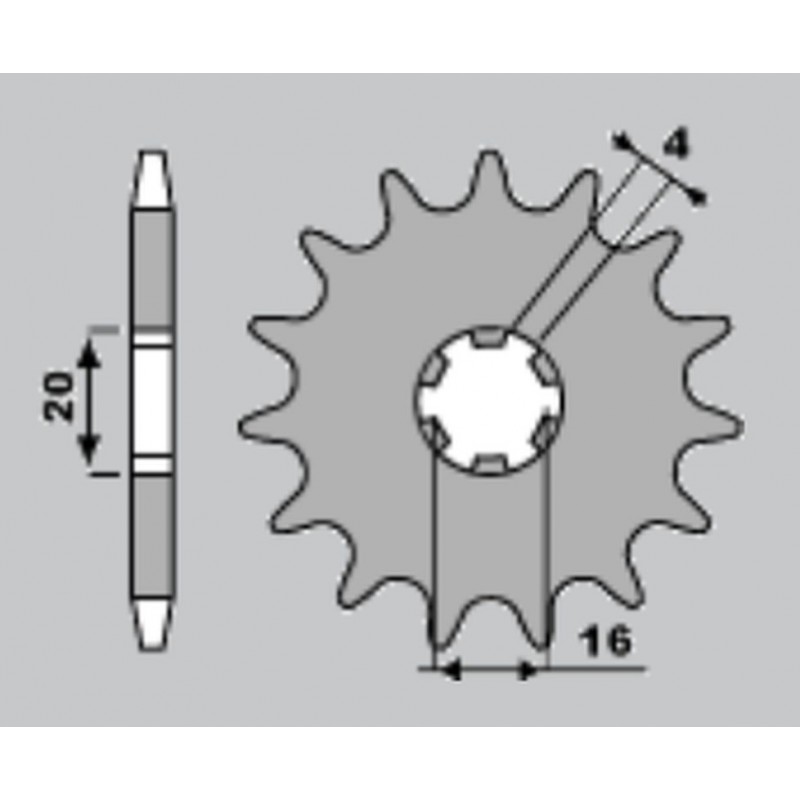 JR ZĘBATKA PRZEDNIA 560 14 KAWASAKI KX 80/85 (JTF546.14)