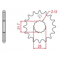 GROSSKOPF PROMOCJA ZĘBATKA PRZEDNIA 564 13 SUZUKI DL 1000 '02-'19, GSX-R 750/1000 '00-'20, GSX-S '15-'20 (JTF520.13) (-2)