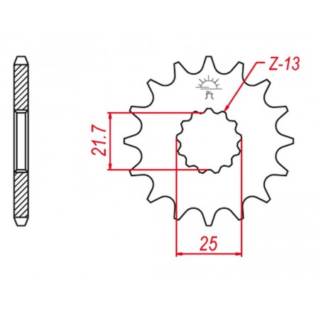GROSSKOPF PROMOCJA ZĘBATKA PRZEDNIA 564 13 SUZUKI DL 1000 '02-'19, GSX-R 750/1000 '00-'20, GSX-S '15-'20 (JTF520.13) (-2)