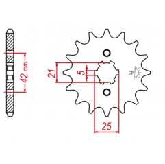 GROSSKOPF PROMOCJA ZĘBATKA PRZEDNIA 569 13 YAMAHA YZ 250 '82-'98, YFM 350 '87-'13 (JTF569.13)