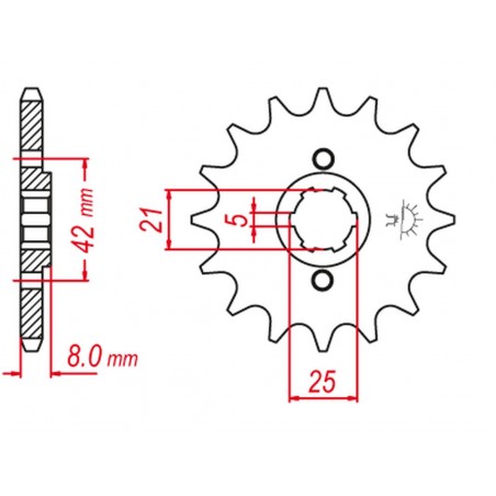 GROSSKOPF PROMOCJA ZĘBATKA PRZEDNIA 575 15 YAMAHA XT 600 '83-'89, TT600 '83-'97 (+1) (JTF575.15)