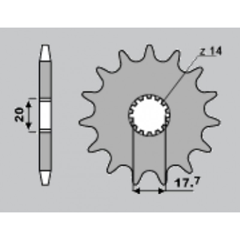 JR ZĘBATKA PRZEDNIA 577 15 (55815JT) YAMAHA YZ 80/85, DT 125R, TDR 125