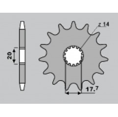 JR ZĘBATKA PRZEDNIA 577 17 (55817JT) YAMAHA YZ 80/85, DT 125R, TDR 125 (JTF558.17)