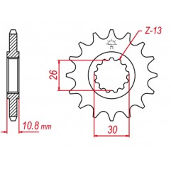 GROSSKOPF PROMOCJA ZĘBATKA PRZEDNIA 579 15 YAMAHA FZ1/FZS 1000 FAZER '01-'05 (-1), YZF-R1 '98-'03 (-1) (JTF579.14)