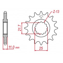 GROSSKOPF PROMOCJA ZĘBATKA PRZEDNIA 580 15 YAMAHA FZ6 '04-'09 (-1), YZF-R6 '99-'20 (-1) (JTF580.15)