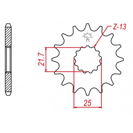 GROSSKOPF PROMOCJA ZĘBATKA PRZEDNIA 582 16 YAMAHA TDM850 '91-'95, KAWASAKI ZR-7S '99-04, ZXR-R '96-'03 (JTF520.16)
