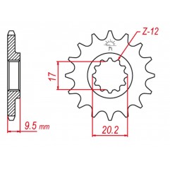 GROSSKOPF PROMOCJA ZĘBATKA PRZEDNIA 7005 15 KTM SX 65 '04-'21 (+2), HUSQVARNA TC 65 '17-'21 (+2)(JTF1906.15)