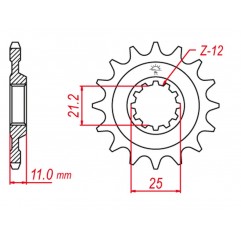 GROSSKOPF PROMOCJA ZĘBATKA PRZEDNIA 727 13 HUSQVARNA CR 250 '00-'05, TC 250 '04-'05, TE 250 '04-'10, WR 250 '99-'12, TE 450 '06-