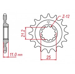 GROSSKOPF PROMOCJA ZĘBATKA PRZEDNIA 727 14 HUSQVARNA TC/TE 250 '02-'03, TC 450 '02-'10, TC 510 '05-'10, SMR 510 '06-'10 (JTF824.