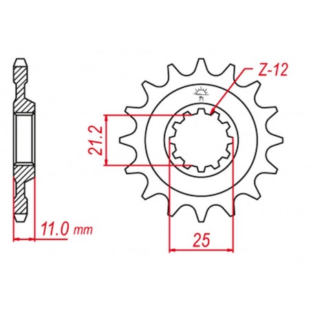 GROSSKOPF PROMOCJA ZĘBATKA PRZEDNIA 727 14 HUSQVARNA TC/TE 250 '02-'03, TC 450 '02-'10, TC 510 '05-'10, SMR 510 '06-'10 (JTF824.