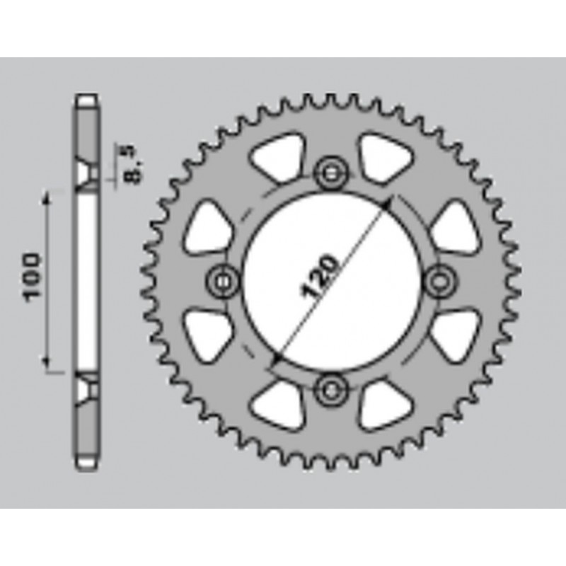 JR WYPRZEDAŻ ZĘBATKA TYLNA ALUMINIOWA T7075 (ERGAL) 798 48 (79848) SUZUKI RM 80/85, YAMAHA YZ 80/85 (93-14) (JTR798.48) (ŁAŃC. 4