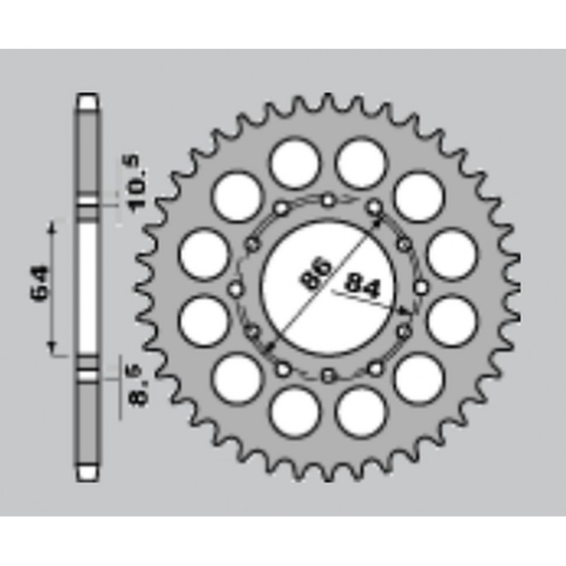 JR ZĘBATKA TYLNA 814 44 SUZUKI GSX 400 E '81-'83