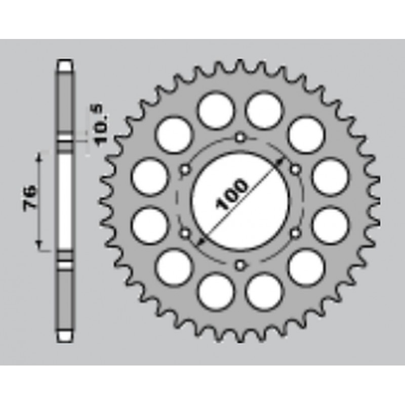 JR ZĘBATKA TYLNA 816 43 SUZUKI GSX 1100F '88-'96, GSX-R 1100 '89-'00, SUZUKI GS 550 '79-'88, GSX 750 '83-'03, FR 900RR '94-'00