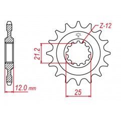 GROSSKOPF PROMOCJA ZĘBATKA PRZEDNIA 823 12 HUSQVARNA 125/240/250/350/400/430/500 '83-'89, HUSABERG FC/FE 350 '96-'01, FC/FE 400 