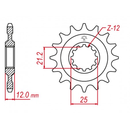GROSSKOPF PROMOCJA ZĘBATKA PRZEDNIA 823 15 HUSQVARNA 125/240/250/350/400/430/500 '83-'89, HUSABERG FC/FE 350 '96-'01, FC/FE 400