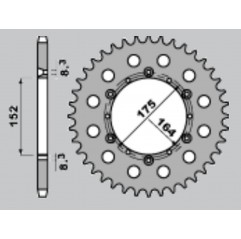 JR ZĘBATKA TYLNA ALUMINIOWA (ANODOWANA) 856 49 ZŁOTA