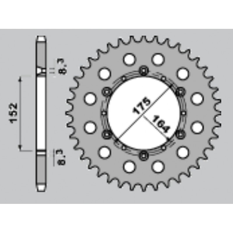 JR ZĘBATKA TYLNA ALUMINIOWA (ANODOWANA) 856 50 NIEBIESKA