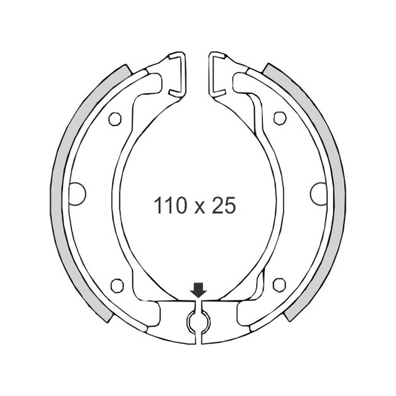 BRENTA SZCZĘKI HAMULCOWE YAMAHA DT50MX/R DT80 PW80 SR125 (110x25)