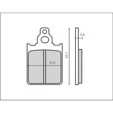 BRENTA KLOCKI HAMULCOWE KH186 PIAGGIO/VESPA, PRZÓD