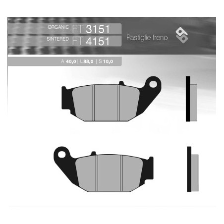 BRENTA KLOCKI HAMULCOWE KH629 SPIEK METALICZNY (ZŁOTE) HONDA CRF 250 L '13-'16 TYŁ