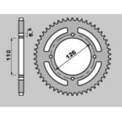 GROSSKOPF WYPRZEDAŻ ZĘBATKA TYLNA ALUMINIOWA T7075 (ERGAL) KOLOR CZARNY 4418 50 (441850) KAWASAKI KX65 '00-'20, SUZUKI RM 65 '03