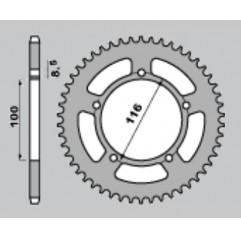 GROSSKOPF PROMOCJA ZĘBATKA TYLNA ALUMINIOWA KOLOR ZIELONY 464 51 KAWASAKI KX 60 '83-'03, KX 80 '83-'85, SUZUKI RM 60 K3 '03 (ŁAŃ