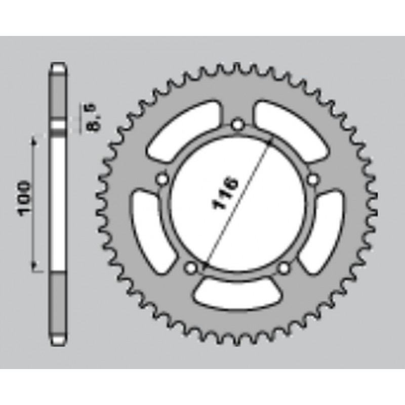 GROSSKOPF PROMOCJA ZĘBATKA TYLNA ALUMINIOWA KOLOR ZIELONY 464 51 KAWASAKI KX 60 '83-'03, KX 80 '83-'85, SUZUKI RM 60 K3 '03 (ŁAŃ