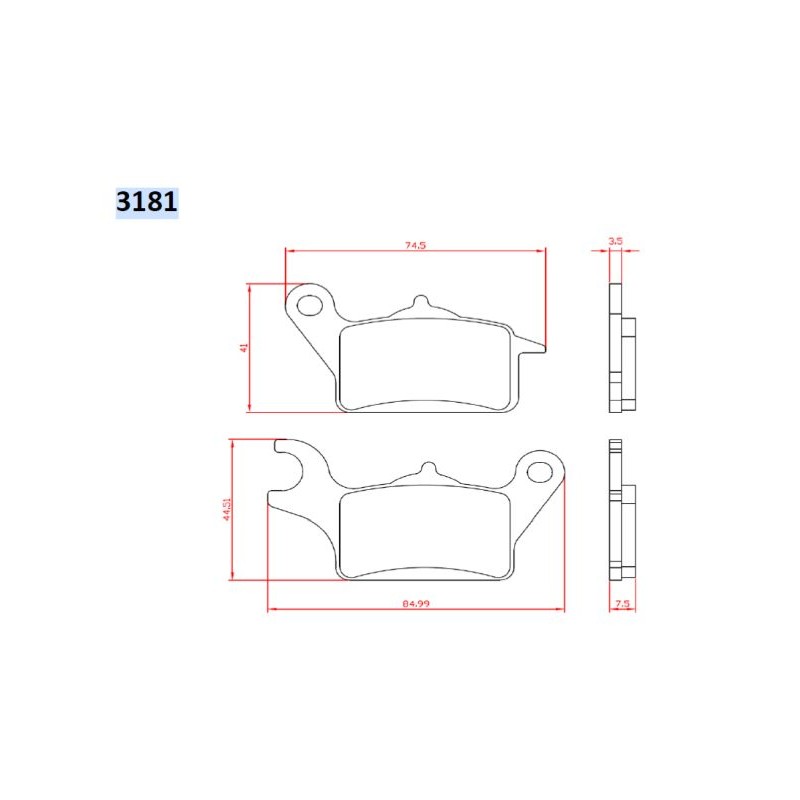 BRENTA KLOCKI HAMULCOWE KH708 HONDA VISION 110 '17-18, ZOOMER 110 '13-, CLICK 125 '12-17, PRZÓD