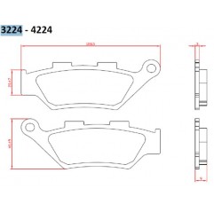 BRENTA KLOCKI HAMULCOWE KH322 BENELLI IMPERIALE 400 '19-, LEONCIO 500 '18-19, TRK500 '18-20, PRZÓD