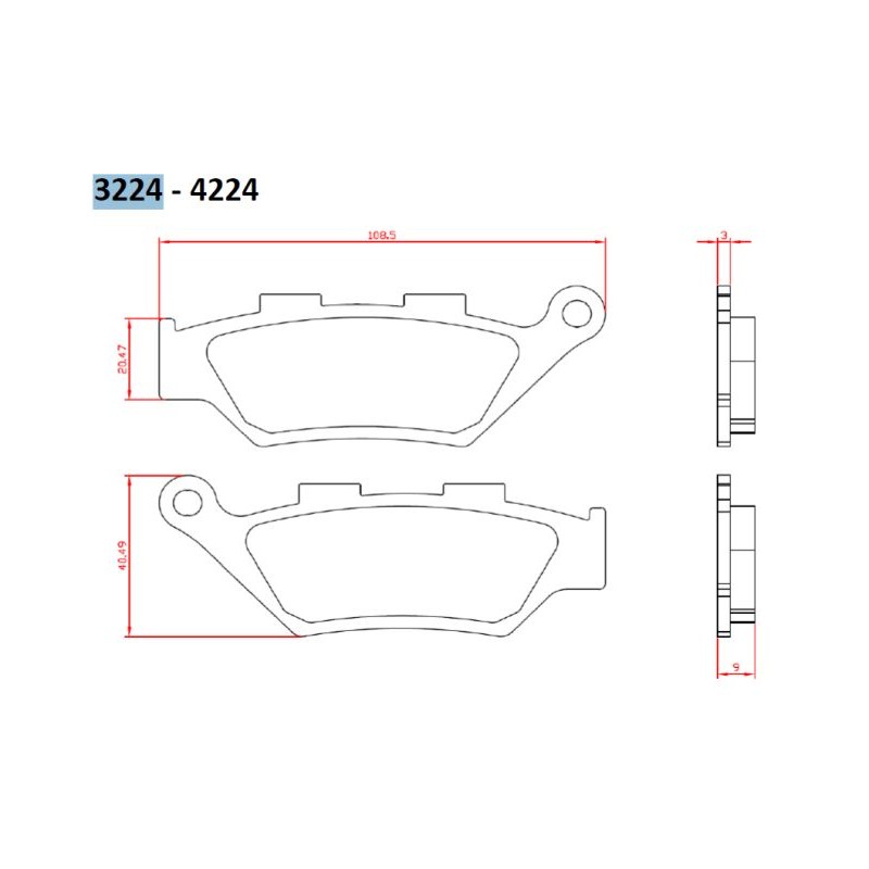 BRENTA KLOCKI HAMULCOWE KH322 BENELLI IMPERIALE 400 '19-, LEONCIO 500 '18-19, TRK500 '18-20, PRZÓD